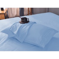 the Season Essentials Wrinkle Free Sheet Sets with Deep Pockets & Stain Resistant, 1800 Thread Count Bamboo Based, Light Blue, King Pillowcases (Set of 2)