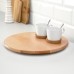  Solid Wood Serving Plate, Round Turning Fuction, 15 inch