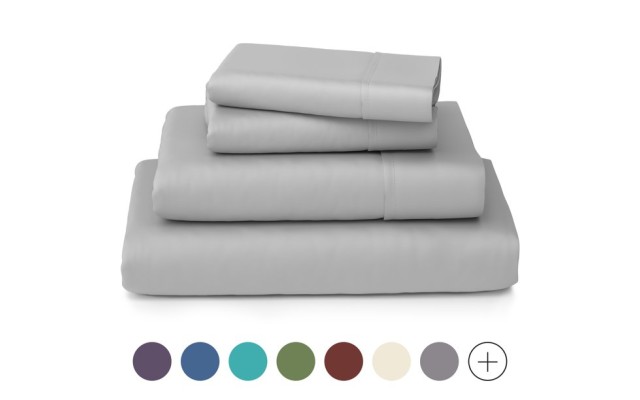  Wrinkle Free Sheet Sets with Deep Pockets & Stain Resistant, 1800 Thread Count Bamboo Based, Silver, Queen Pillowcases (Set of 2)