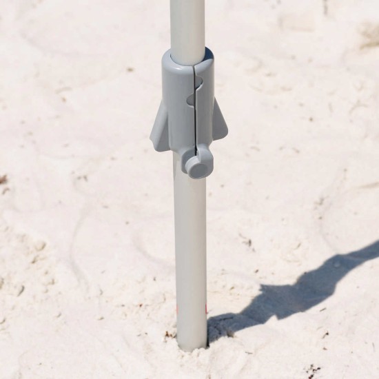  8-ft Beach Umbrella Wind Vent and Patented Sand Anchor, Blue