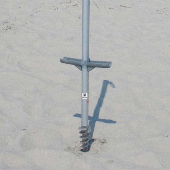  8-ft Beach Umbrella Wind Vent and Patented Sand Anchor, Blue