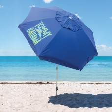 Tommy Bahama 8-ft Beach Umbrella Wind Vent and Patented Sand Anchor