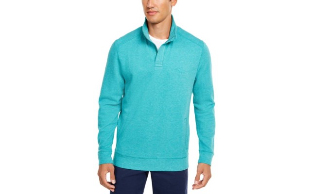  Men’s Playa Pina Port Quarter-Zip Sweatshirt, (Green, S)