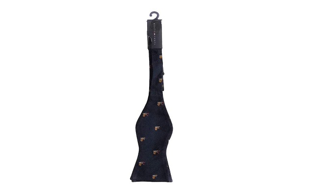  Corgi Woven Navy Bow Tie