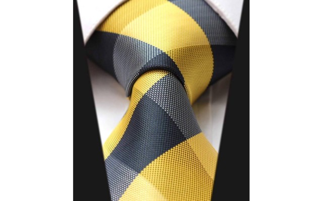  Mens Buffalo Silk Business Neck Tie, Yellow O/S