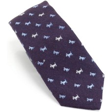 Tommy Hilfiger Mens Mini Dog Skinny SLim Neck Tie Silk Accessory Purple