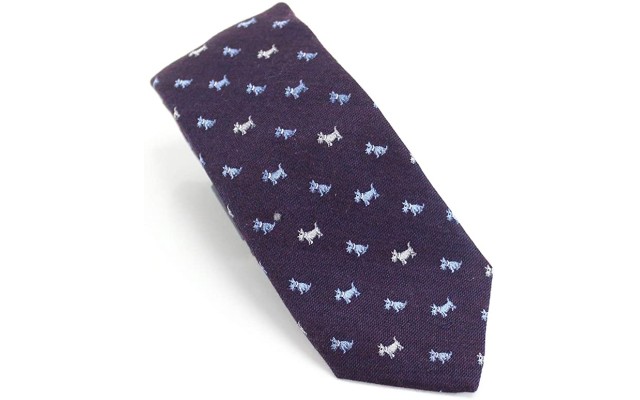  Mens Mini Dog Skinny SLim Neck Tie Silk Accessory Purple