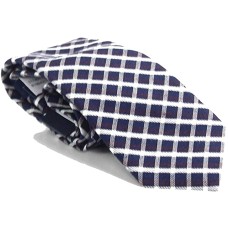 Tommy Hilfiger Men’s Navy Heather Plaid Classic Slim Neck Tie Silk, Blue