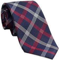 Tommy Hilfiger Mens Silk Plaid Regular Tie Navy
