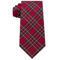 Tommy Hilfiger Men’s Silk Tie (Tartan Red, One Size)
