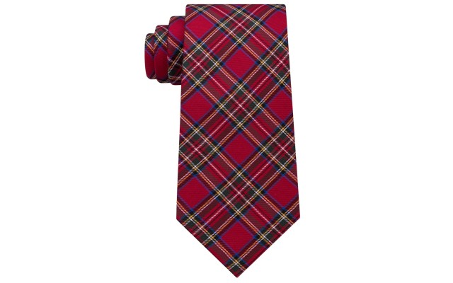  Men’s Silk Tie (Tartan Red, One Size)