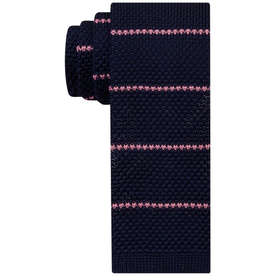  Men’s Thin Stripe Skinny Tie (Red)