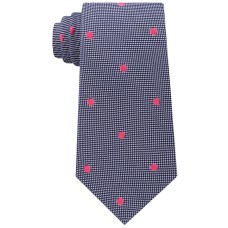 Tommy Hilfiger Neck Tie Derby Oxford Dot Silk Mens, Navy Blue