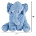 Plush Stuffed Elephant Animal Toy, Blue