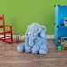  Plush Stuffed Elephant Animal Toy, Blue