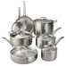  12-piece Tri-Ply Clad Oven-safe up to 500°F Stainless Steel Cookware Set, Silver