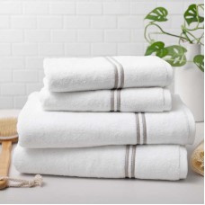 Turkish Towel Company 100% Cotton Satin Stripe 4-Piece Bath Set