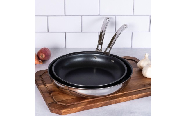  3-Ply Stainless Steel 2-Piece 10″ and 12″ Nonstick Fry Pan Set, 40011-82-1012NC