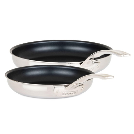 3-Ply Stainless Steel 2-Piece 10″ and 12″ Nonstick Fry Pan Set, 40011-82-1012NC