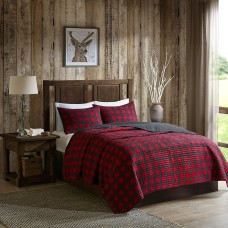 Woolrich Buffalo Check Reversible 3-Pc. Oversized King/California King Quilt Mini Set, Buffalo Check Red