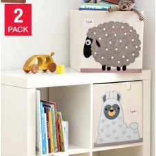 3 Sprouts Storage Boxes, Kids Toy Chest, 2 Pack- Storage Trunk for Boys and Girls Room, Sheep and LLama