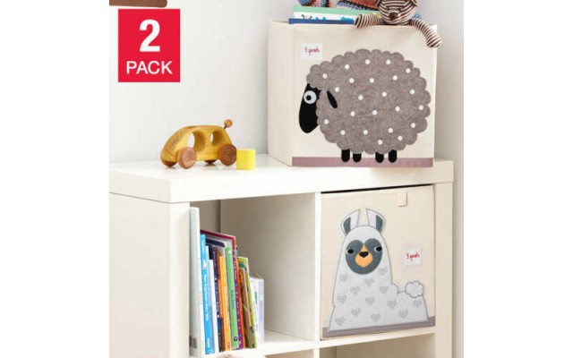  Storage Boxes, Kids Toy Chest, 2 Pack- Storage Trunk for Boys and Girls Room, Sheep and LLama