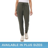 32 Degrees Ladies' Twill Jogger, Green, 2X