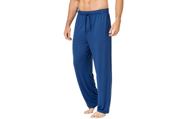  Men’s Warm Tech Jogger Pajama Pants (Blue, L)