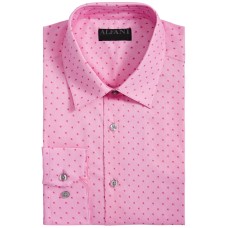 Alfani Men’s Printed Regular Fit Button-Down Shirt (Pink, 15/15.5-34-35 )