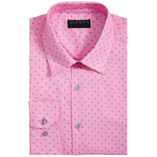  Men’s Printed Regular Fit Button-Down Shirt (Pink, 15/15.5-34-35 )