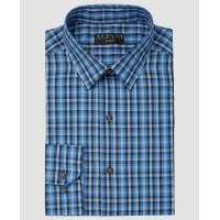 AlfaTech by Alfani Alfani Men’s AlfaTech Gingham Dress Shirt, Navy, 15.5 Neck 32-33'' Sleeve