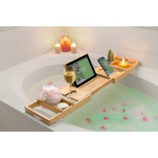 Allspace Eco-Friendly Bamboo Construction Bathtub Caddy Multi-Functional Storage Space