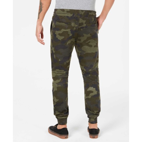  Men’s Fleece Camo Jogger Pants (Green, XL)