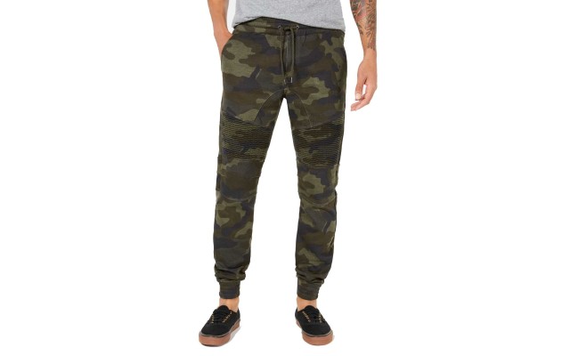  Men’s Fleece Camo Jogger Pants (Green, XL)