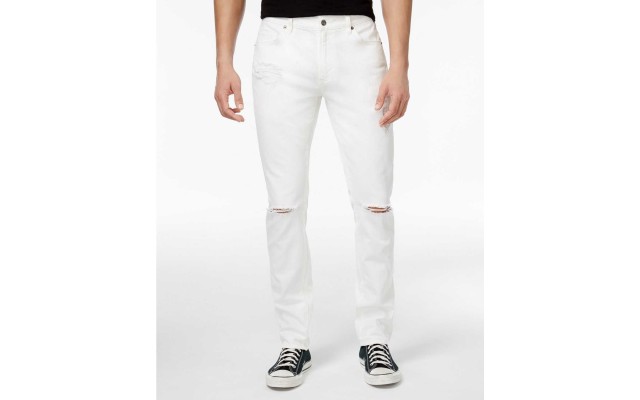  Men’s White Ripped Jeans (White)