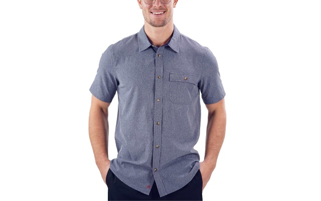  Men's Short Sleeve Woven Shirt, Navy, 3XL
