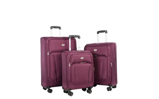  3-Piece Expandable Spinner Luggage Set, Purple