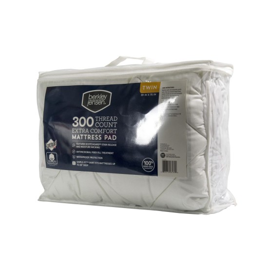  Extra Comfort Waterproof Protection 100% Cotton 60″ x 80″ Twin-Size Mattress Pad