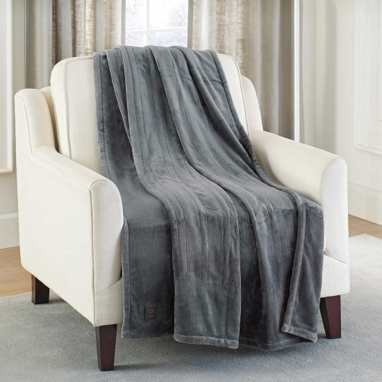  Heated Throw, Gray