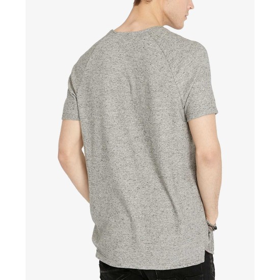  David Bitton Men’s Heathered Raglan T-Shirt ( Medium Gray, XL S/S)