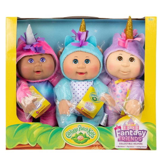  Dolls 9″ Soft Cuddly Body Pack of 3 Collectible Cuties Fantasy Friends