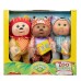  Dolls 9″ Soft Cuddly Body Pack of 3 Collectible Cuties Zoo Friends