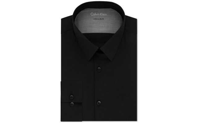  Men’s Dress Shirts Xtreme Slim Fit Solid Thermal Stretch (Black, 16″-16.5″ Neck 34″-35″/Large)