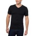  Men's V-Neck Tee, 6-pack, Black, Medium