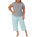  Ladies' 4-piece Pajama Set, Gray, 2X