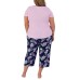  Ladies' 4-piece Pajama Set, Purple, XX-Large