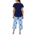  Ladies' 4-piece Pajama Set, Blue, X-Small