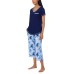  Ladies' 4-piece Pajama Set, Blue, 2X