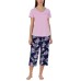  Ladies' 4-piece Pajama Set, Purple, XX-Large