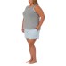  Ladies' 4-piece Pajama Set, Gray, X-Small